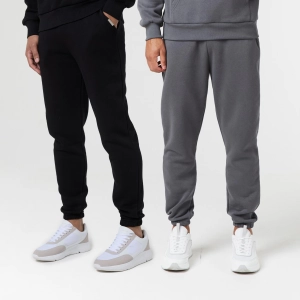 2-Pack Relaxed Fit Cuffed Joggers | Black Graphite
