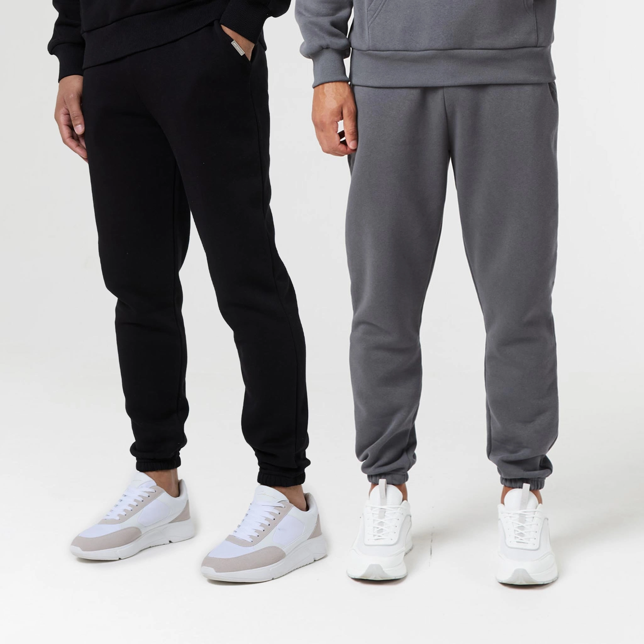 2-Pack Relaxed Fit Cuffed Joggers | Black Graphite