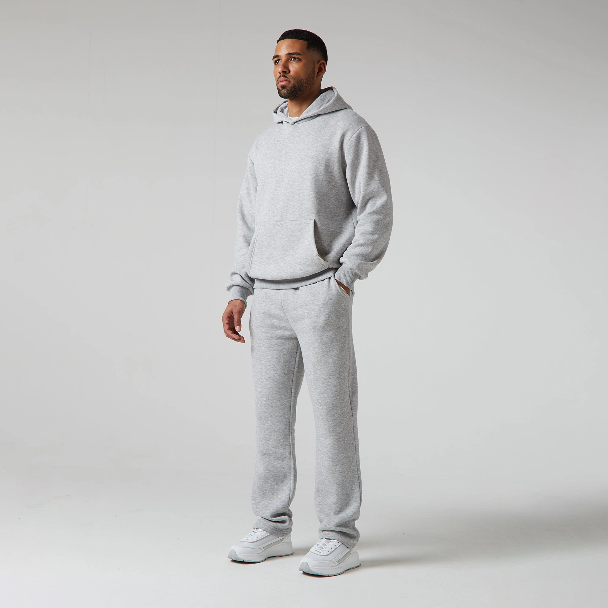2-Pack Relaxed Fit Hoodie | Black Light Grey Marl
