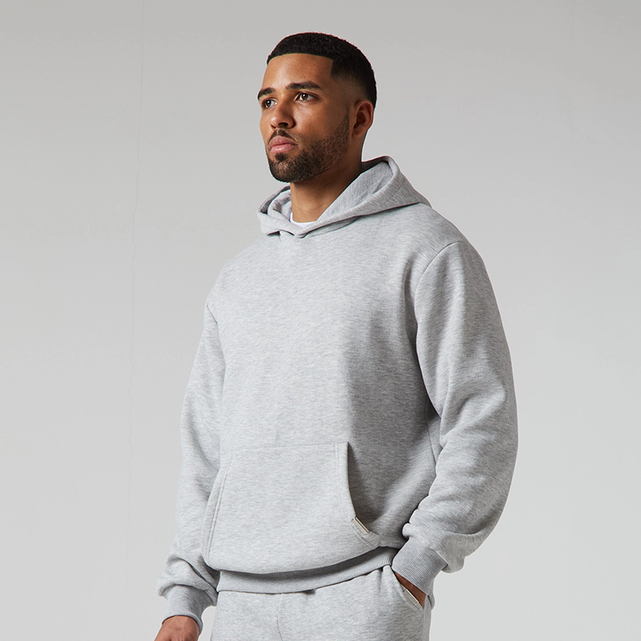 2-Pack Relaxed Fit Hoodie | Black Light Grey Marl