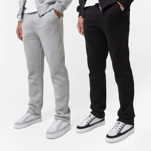 2-Pack Relaxed Fit Open Hem Joggers | Black / Grey Marl