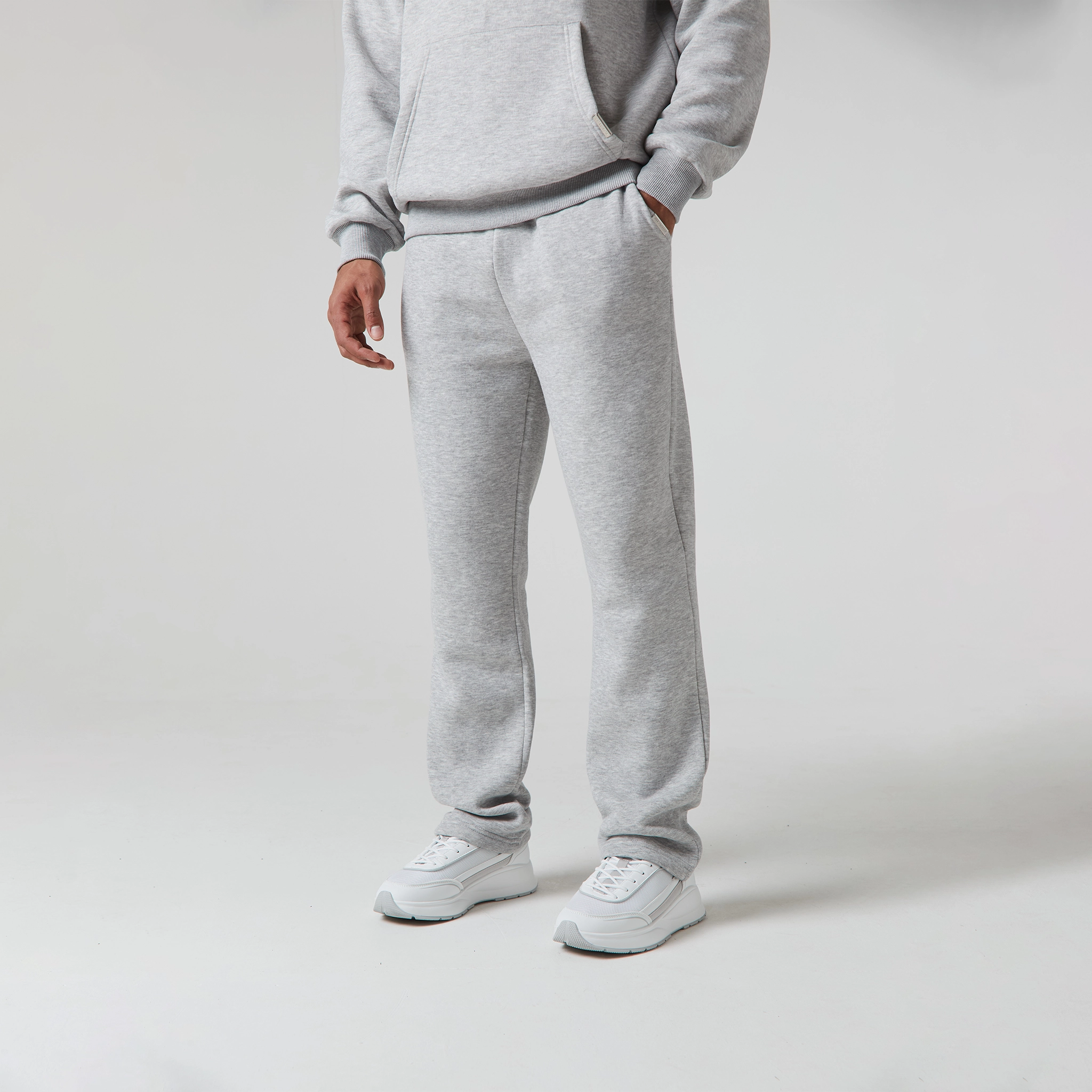 2-Pack Relaxed Fit Open Hem Joggers | Black / Grey Marl