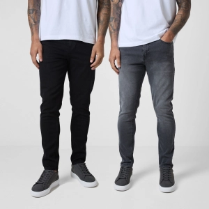 2-Pack Slim Fit Denim Jeans | Black Grey Wash