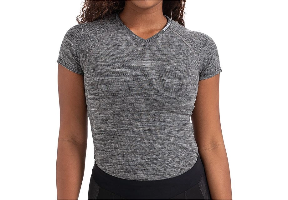2021 SPECIALIZED SEAMLESS BASELAYER SHORT SLEEVE WOMEN BASELAYER - Heather Grey, X-SMALL