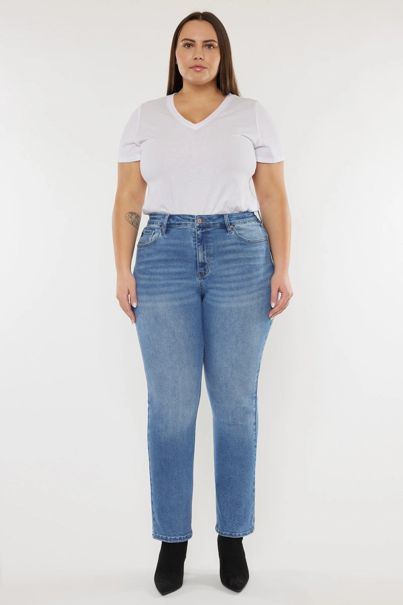 Alannah Essentials High Rise Slim Straight Leg Jeans (Plus Size)