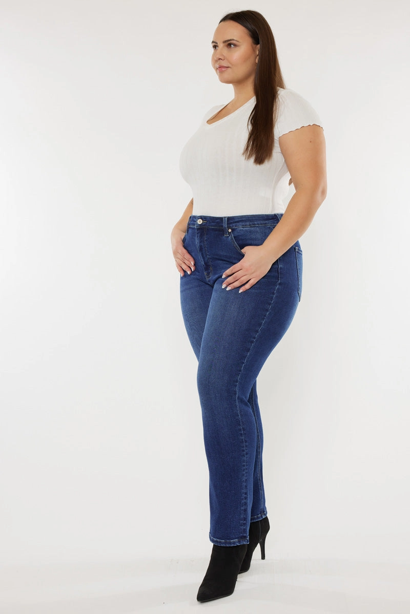 Alannah Essentials High Rise Slim Straight Leg Jeans (Plus Size)