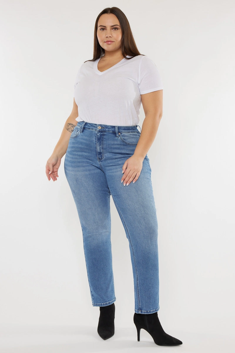 Alannah Essentials High Rise Slim Straight Leg Jeans (Plus Size)