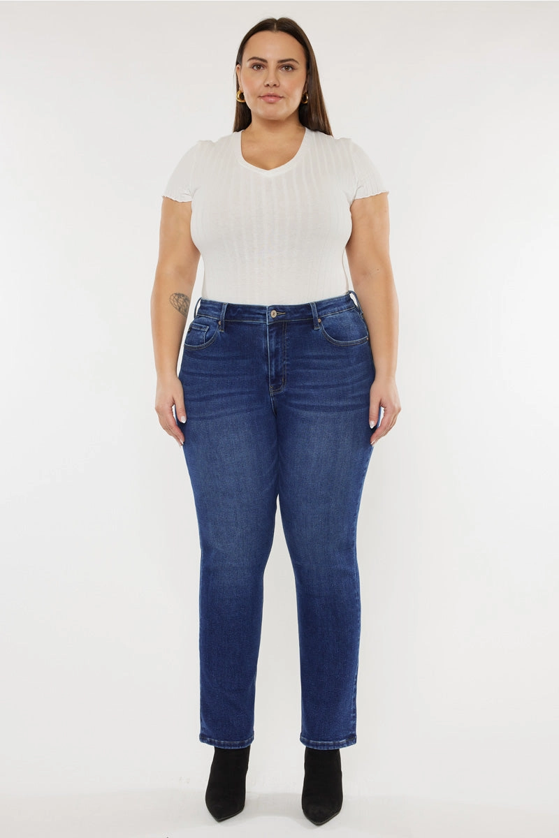 Alannah Essentials High Rise Slim Straight Leg Jeans (Plus Size)