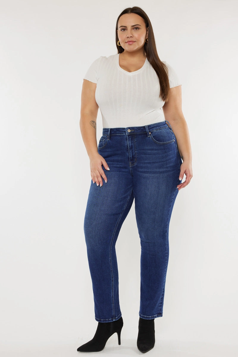 Alannah Essentials High Rise Slim Straight Leg Jeans (Plus Size)