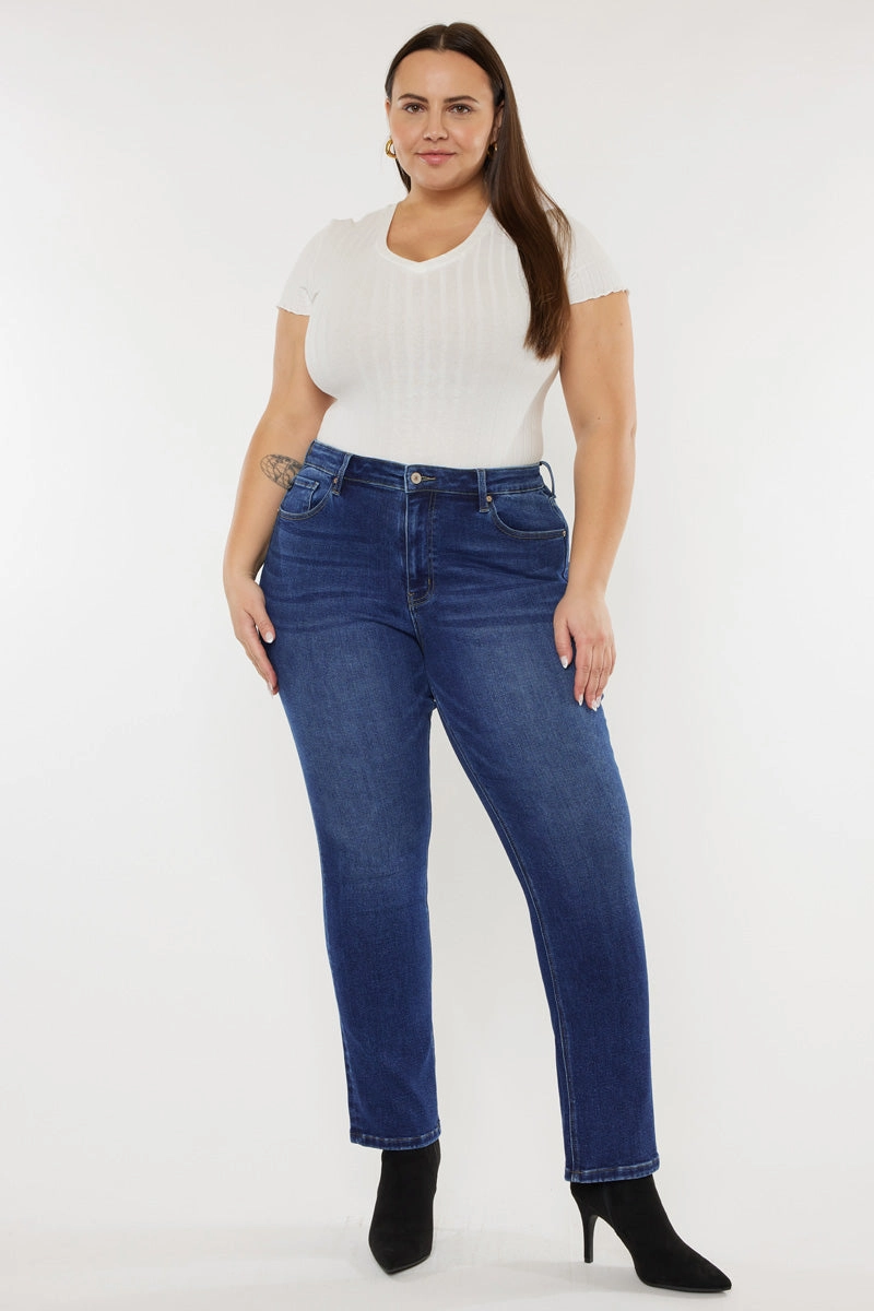 Alannah Essentials High Rise Slim Straight Leg Jeans (Plus Size)