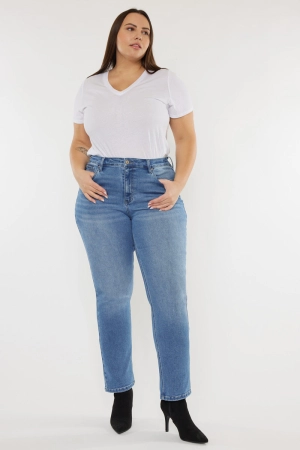 Alannah Essentials High Rise Slim Straight Leg Jeans (Plus Size)