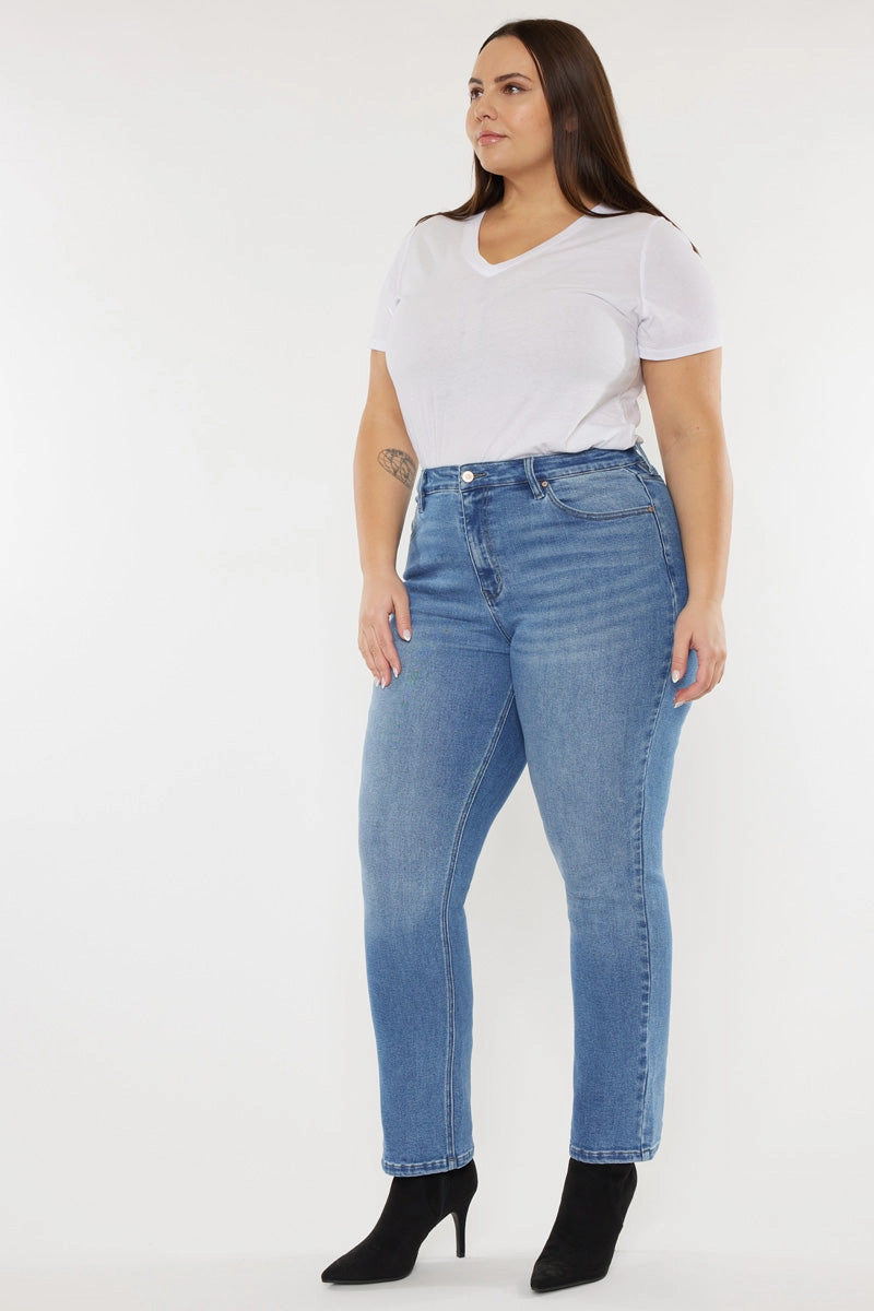Alannah Essentials High Rise Slim Straight Leg Jeans (Plus Size)