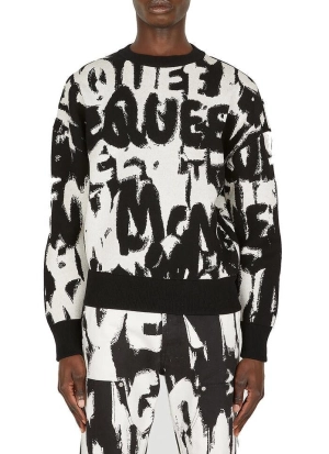 Alexander McQueen PRinted Crewneck Sweatshirt