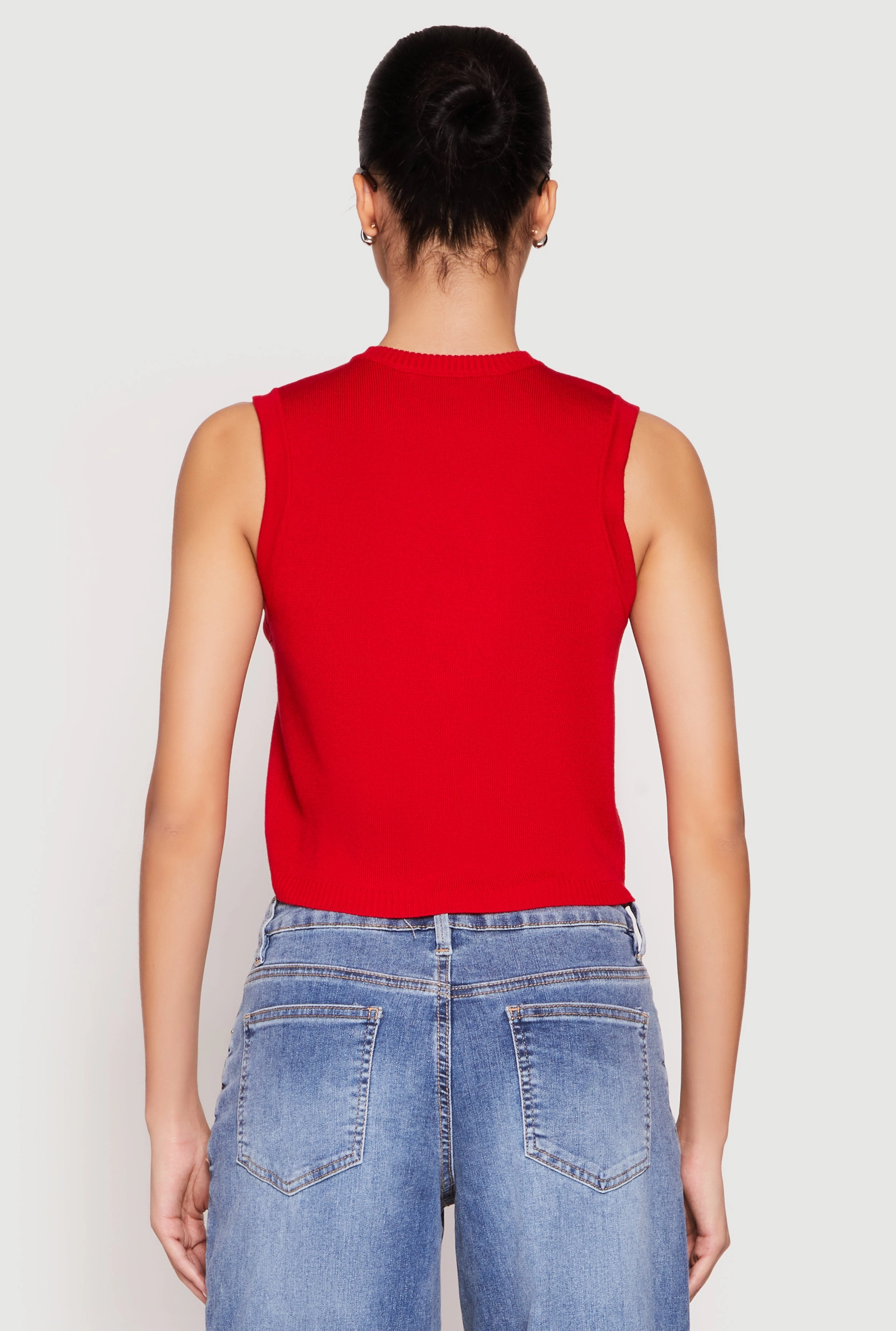 Almost Famous High Neck Button Front Sweater Vest