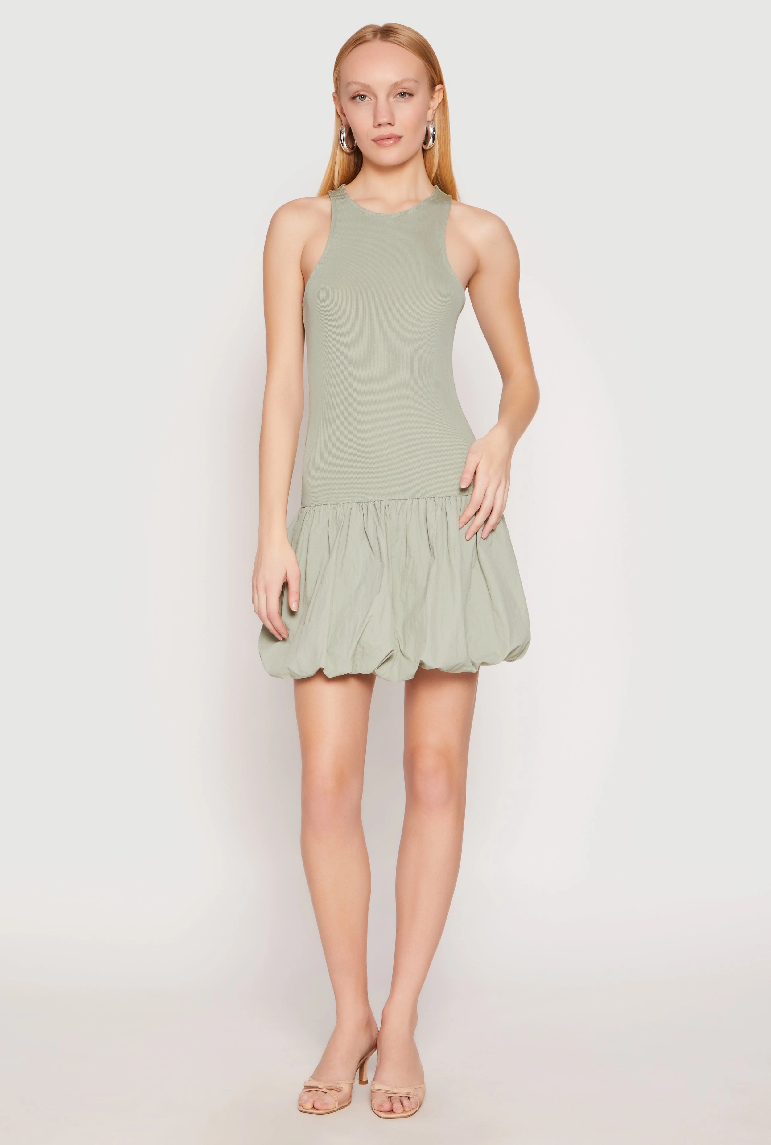 Almost Famous Racerback Tank Bubble Hem Dress