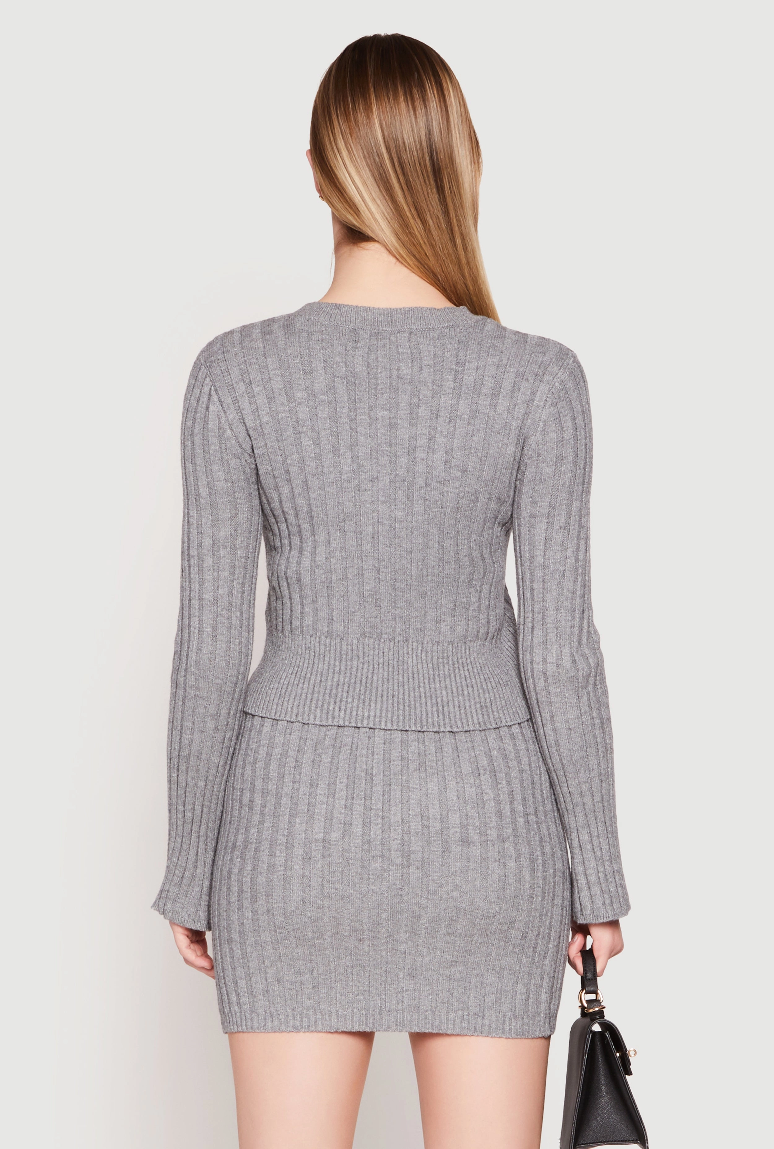 Almost Famous Ribbed Knit Long Sleeve Sweater