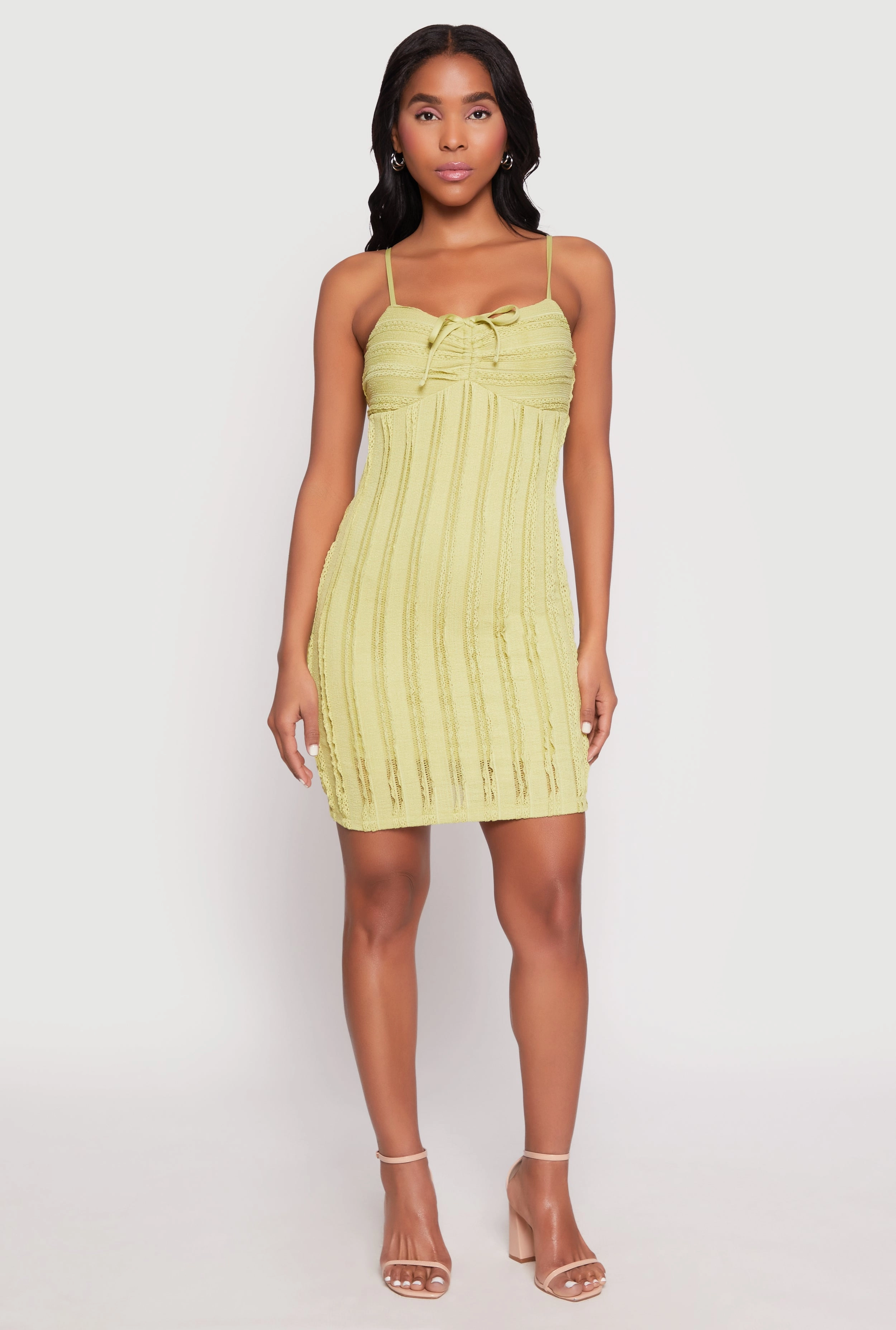 Almost Famous Sweetheart Tie Front Mini Dress