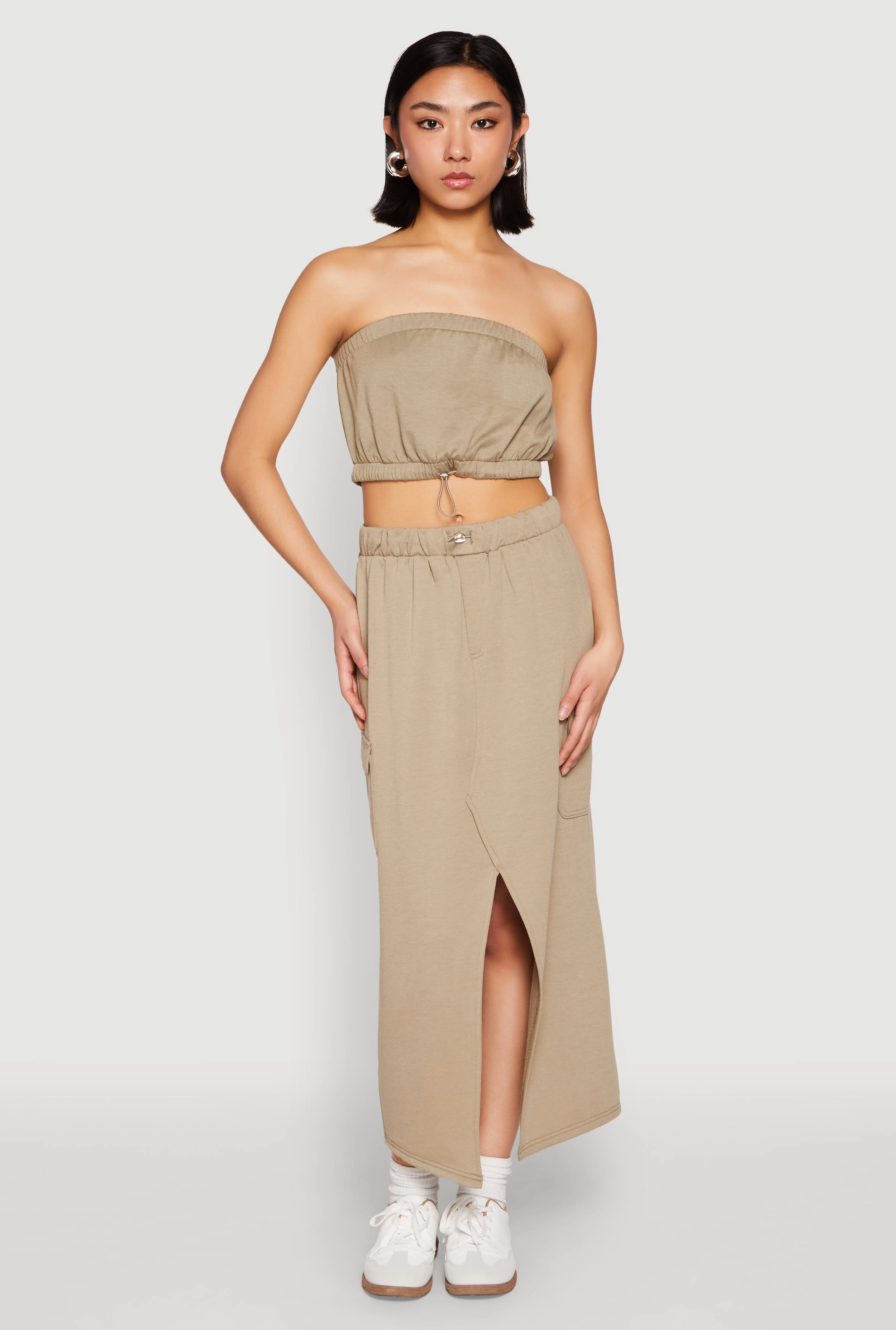 Almost Famous Toggle Drawstring Bandeau Top
