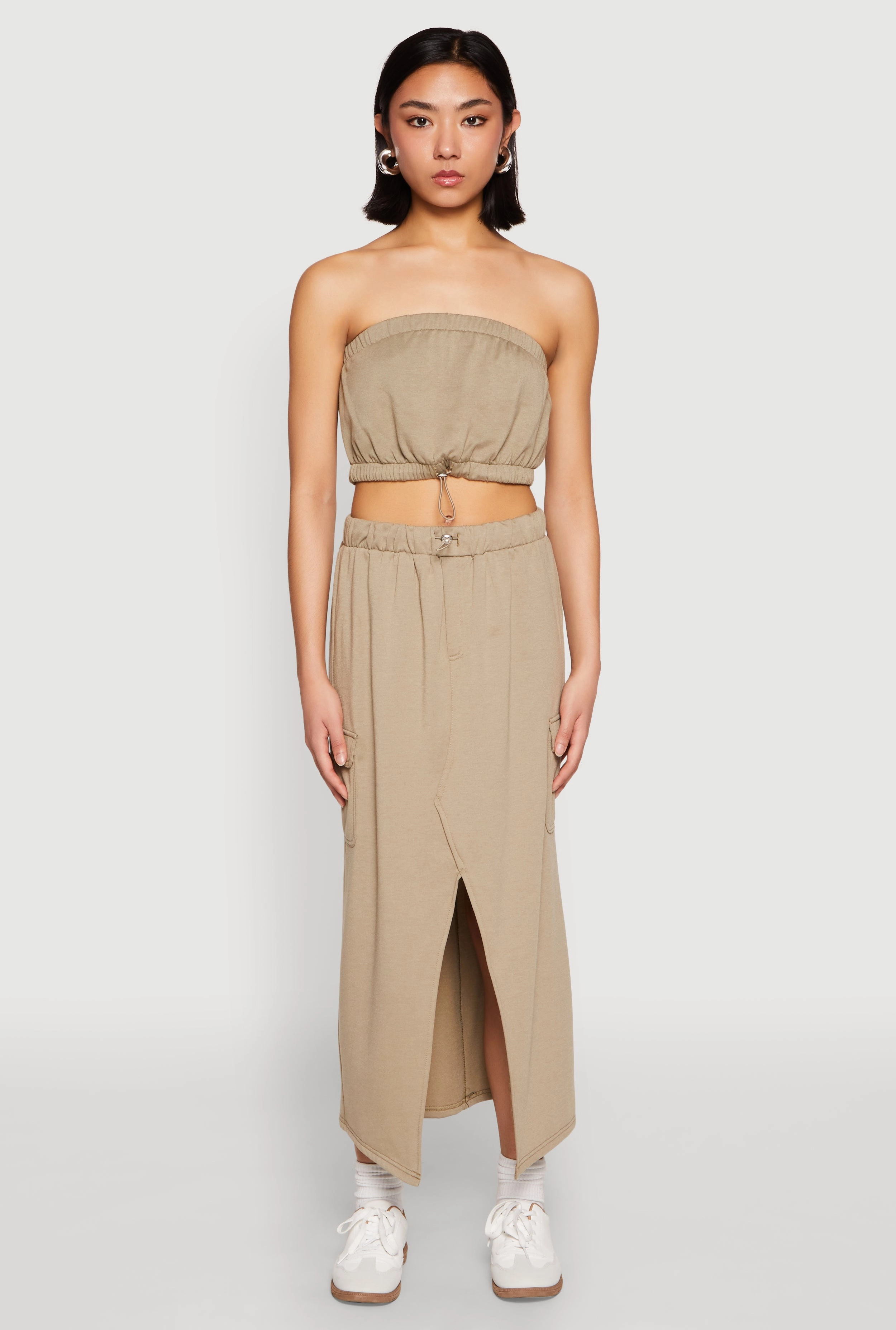 Almost Famous Toggle Drawstring Bandeau Top