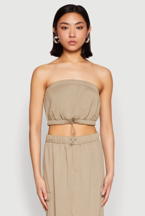 Almost Famous Toggle Drawstring Bandeau Top