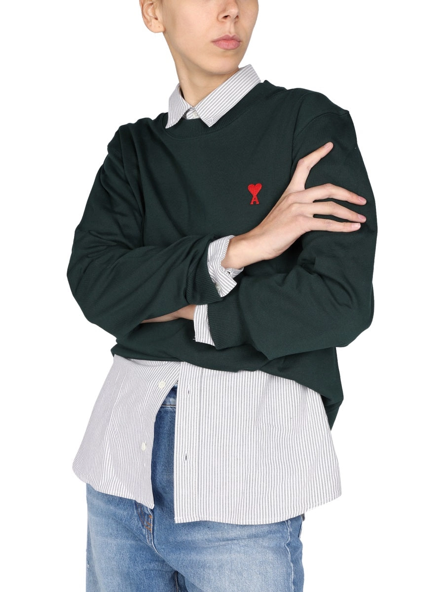 AMI Logo Embroidered Crewneck Sweatshirt