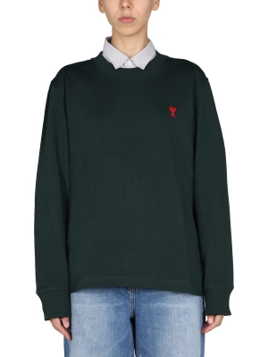 AMI Logo Embroidered Crewneck Sweatshirt