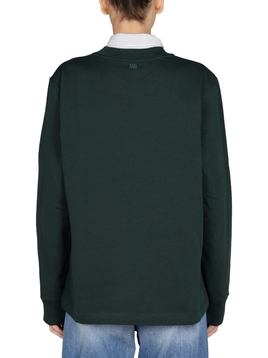 AMI Logo Embroidered Crewneck Sweatshirt