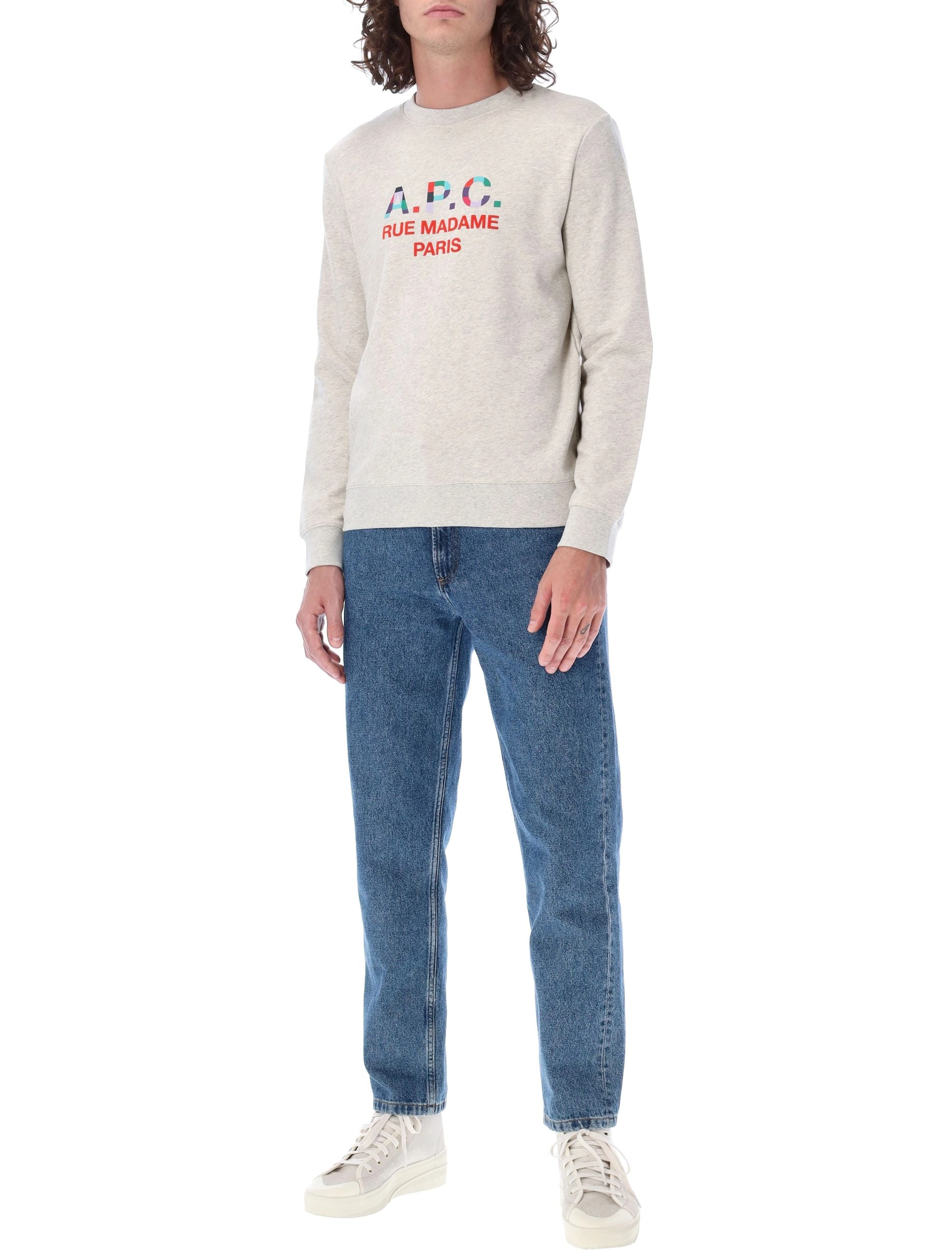 A.P.C. Achille Logo Printed Crewneck Sweatshirt