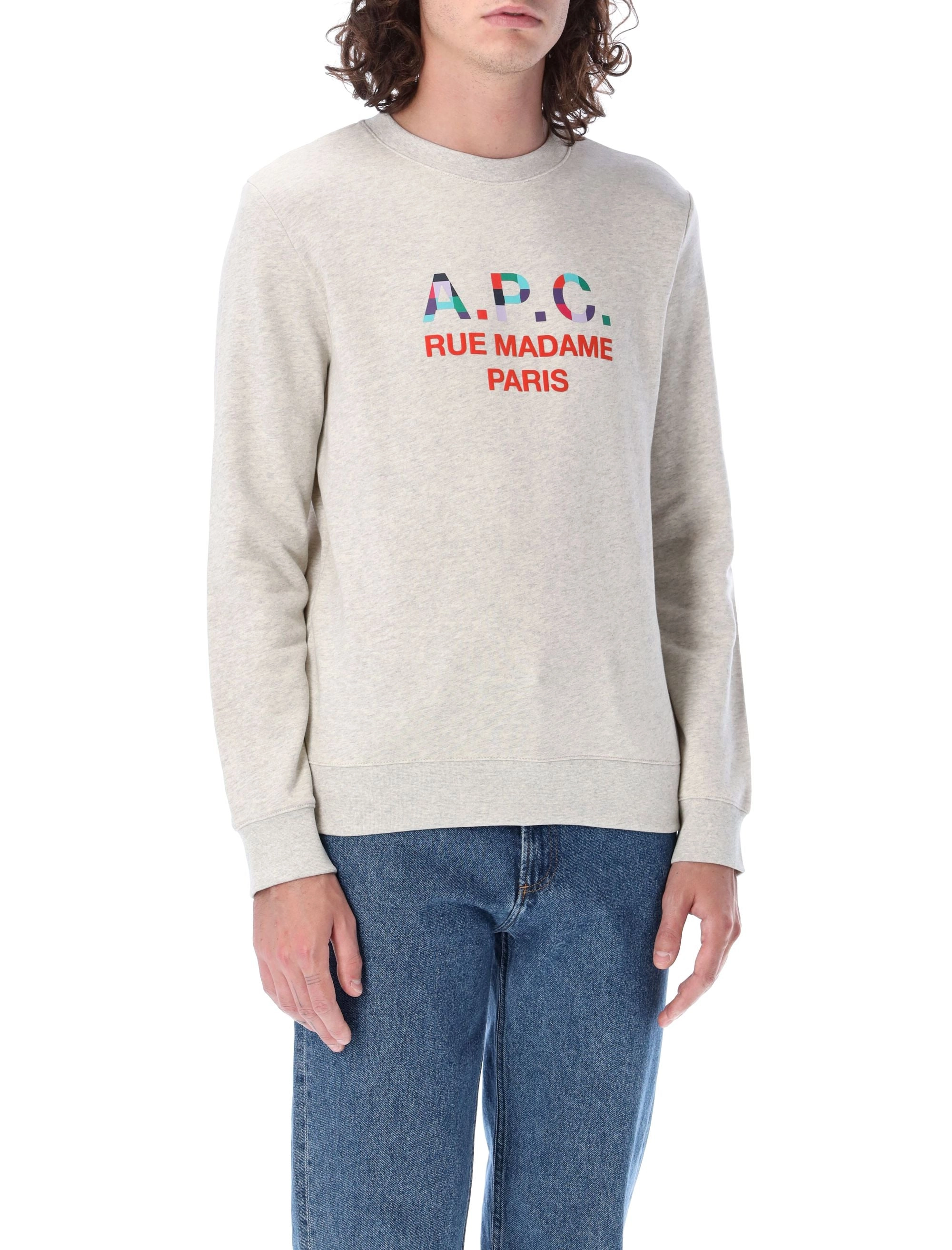 A.P.C. Achille Logo Printed Crewneck Sweatshirt