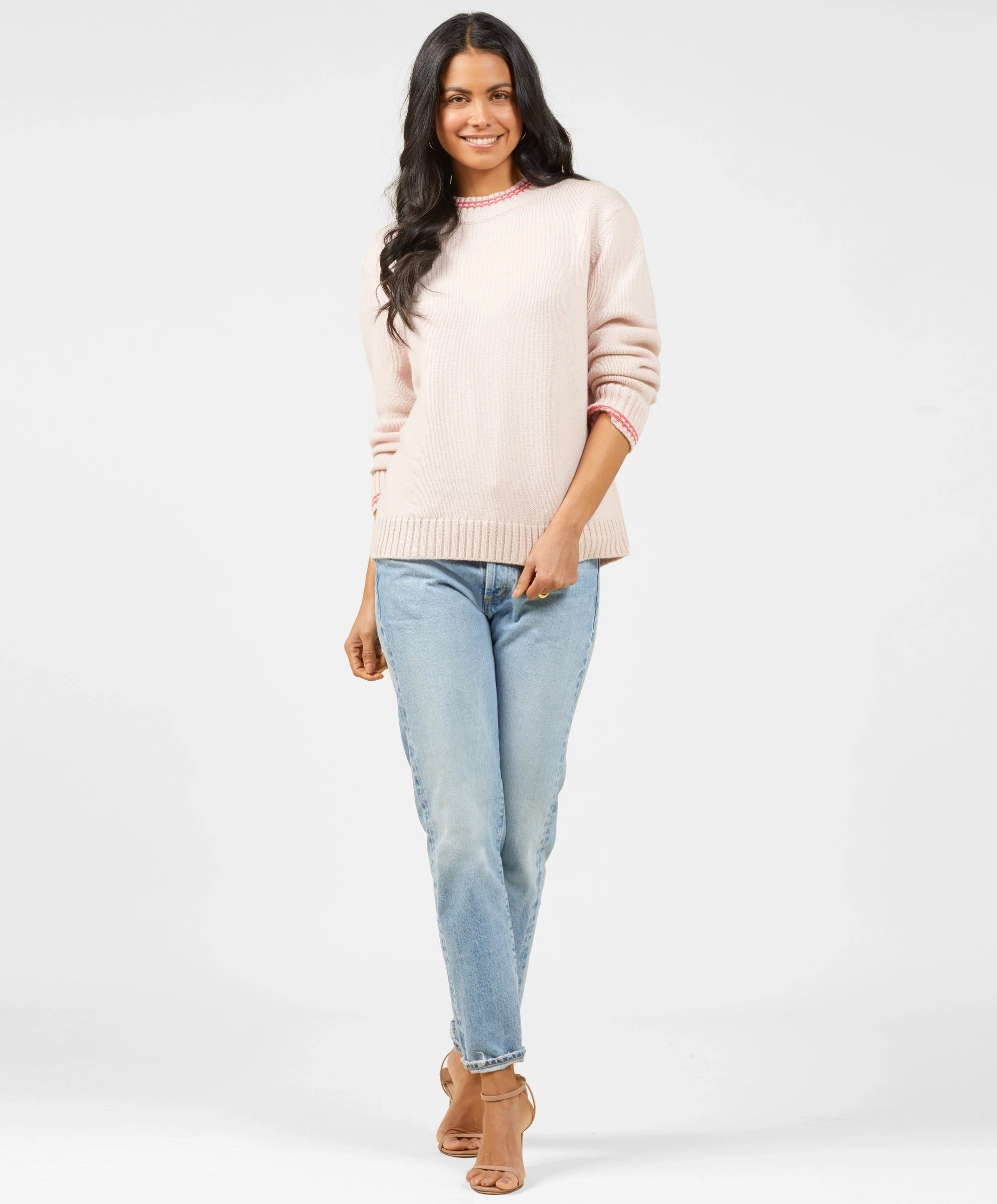 Archer Cashmere Crew with Tipping - Outerworn