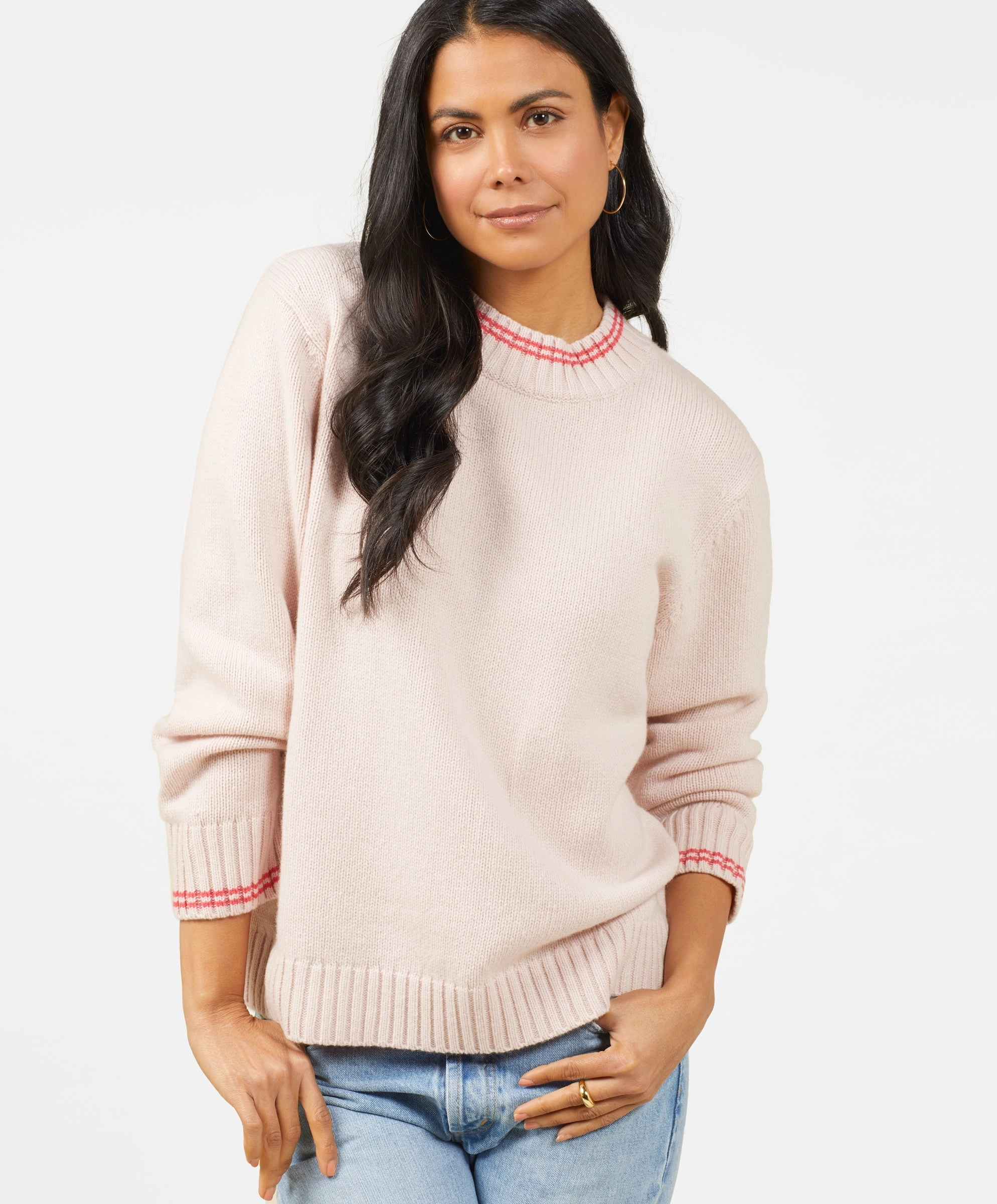 Archer Cashmere Crew with Tipping - Outerworn