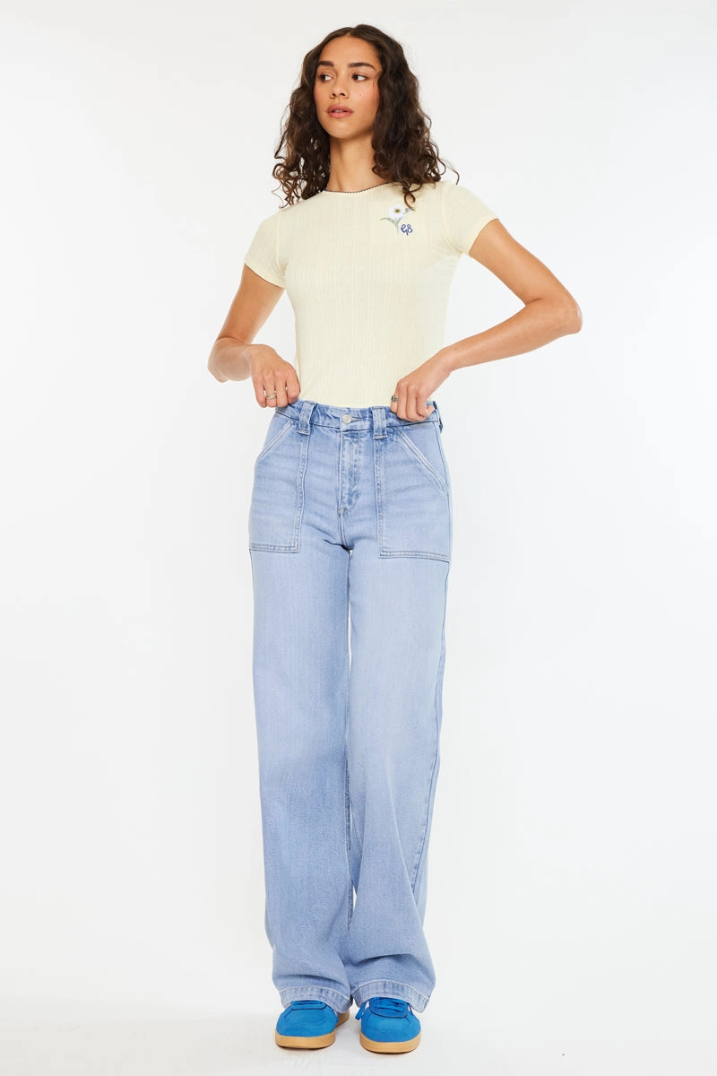 Astra High Rise Wide Leg Jeans