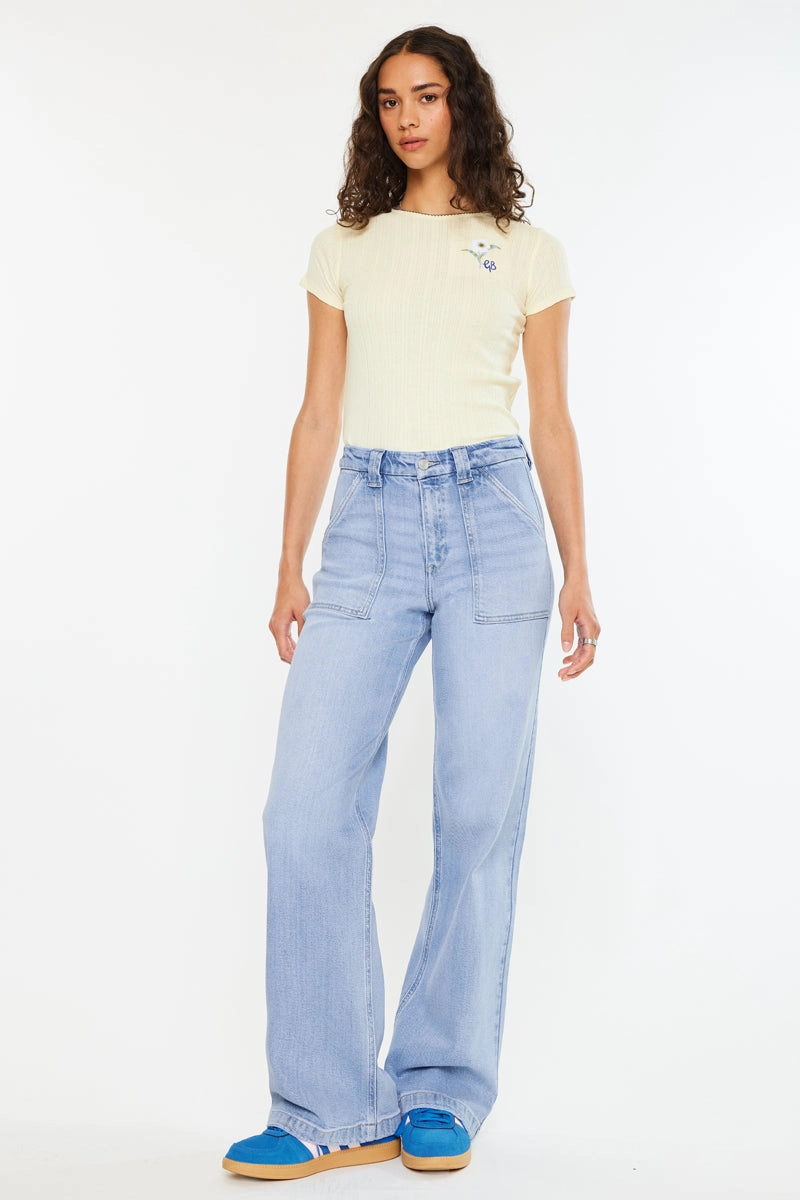 Astra High Rise Wide Leg Jeans