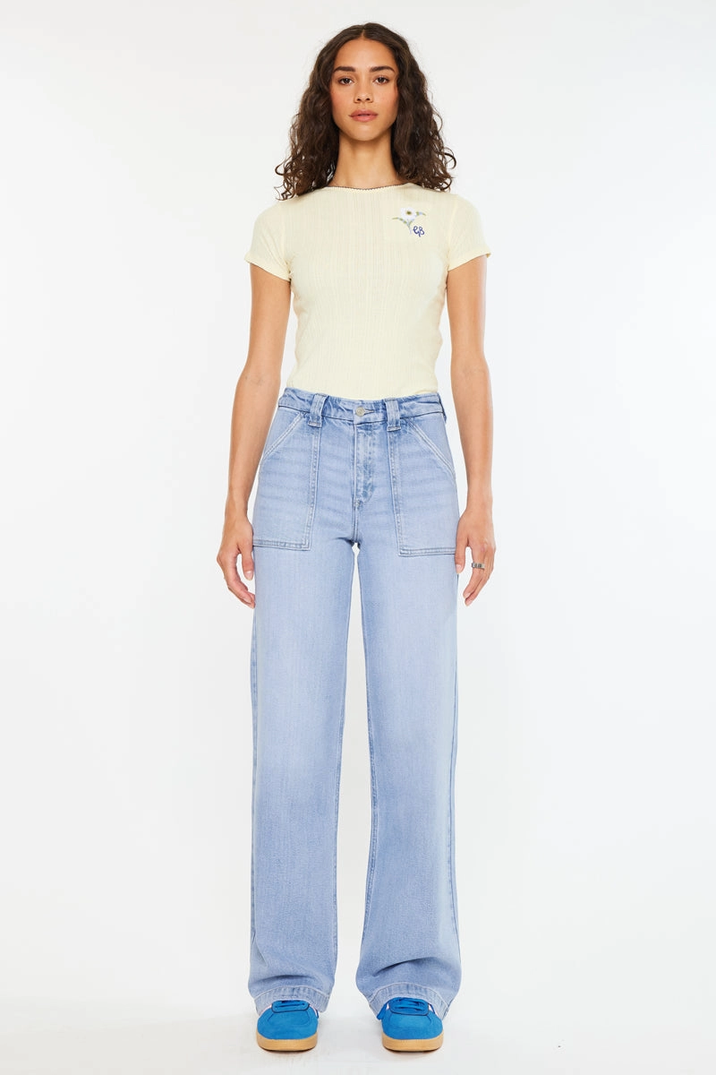Astra High Rise Wide Leg Jeans