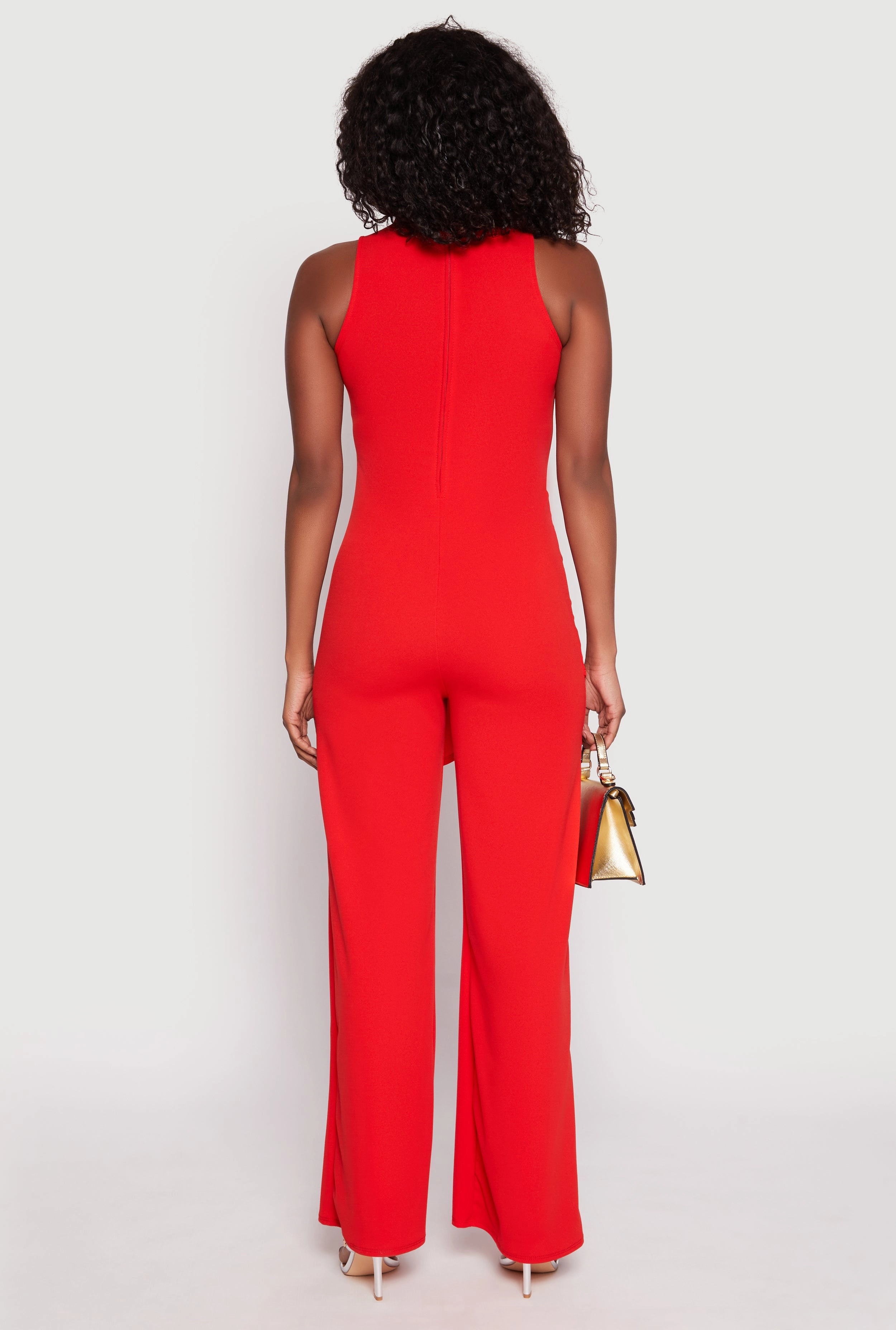 Asymmetrical O Ring Waist Detail Jumpsuit