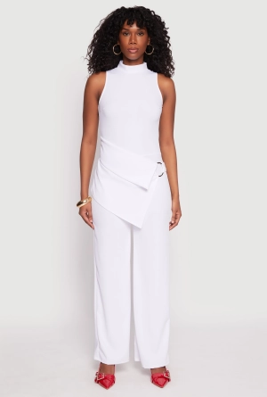 Asymmetrical O Ring Waist Detail Jumpsuit