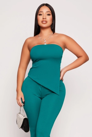 Asymmetrical Side Slit Tube Top
