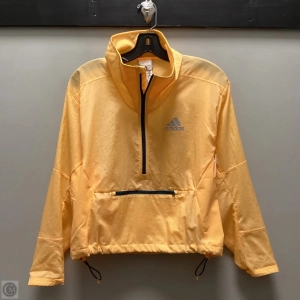 Athletic Top Long Sleeve Collar By Adidas In Orange, Size: Xs