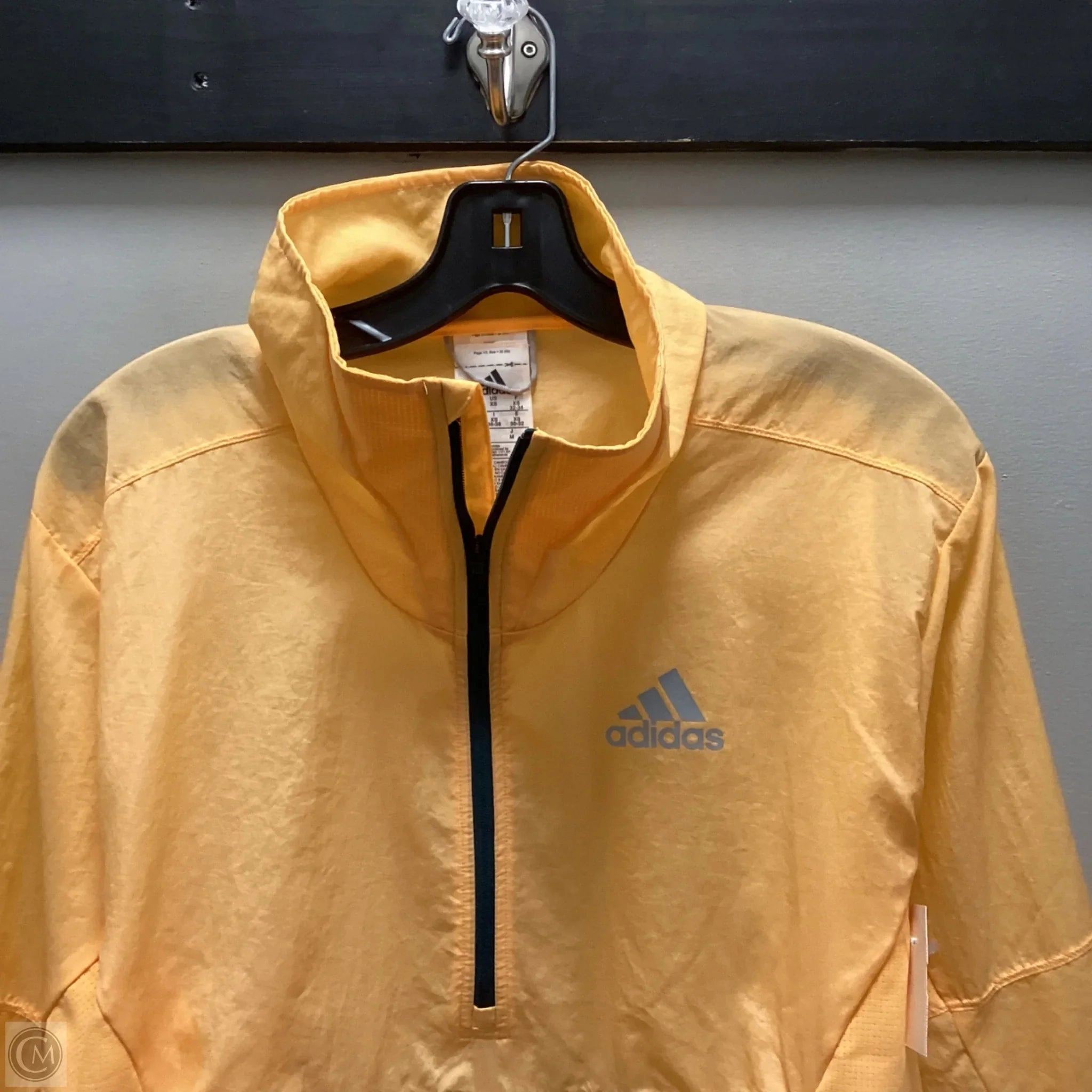 Athletic Top Long Sleeve Collar By Adidas In Orange, Size: Xs