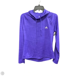 Athletic Top Long Sleeve Hoodie By Adidas In Purple, Size: M