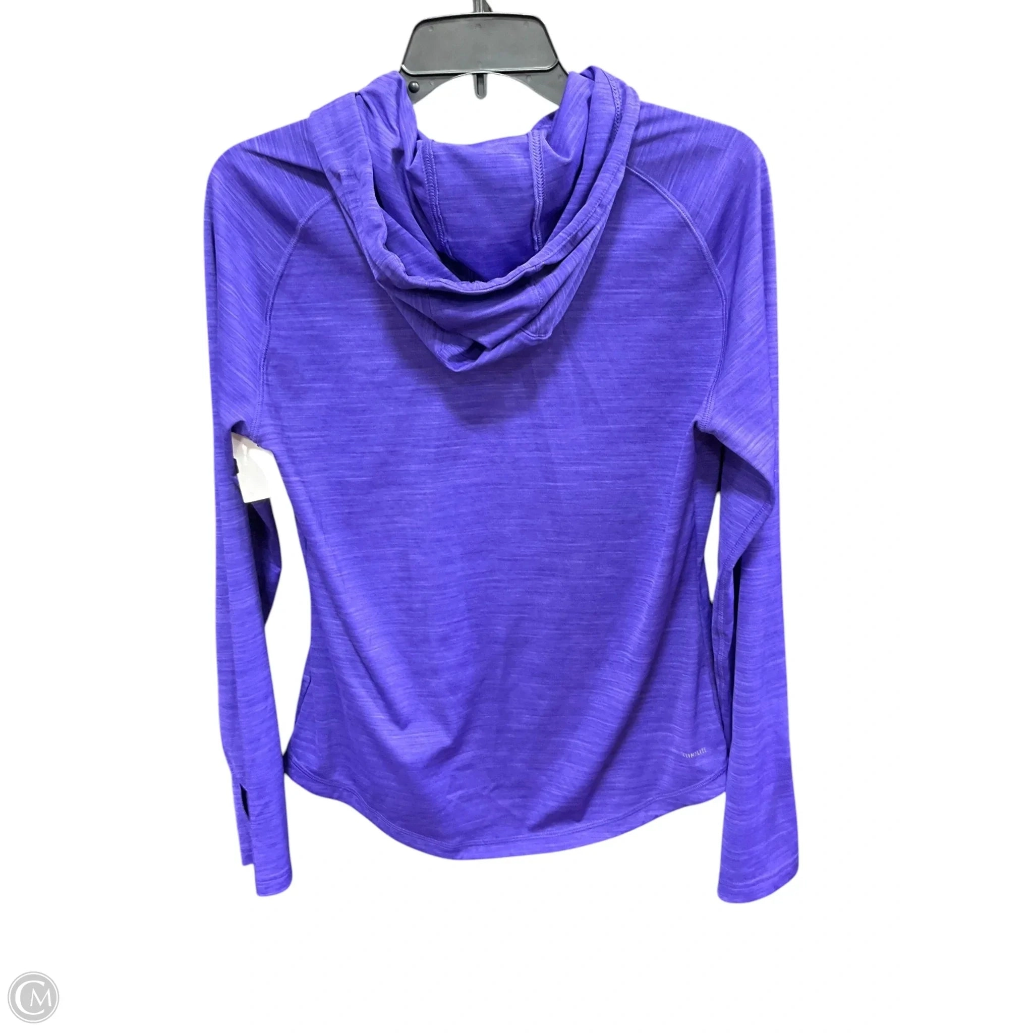 Athletic Top Long Sleeve Hoodie By Adidas In Purple, Size: M