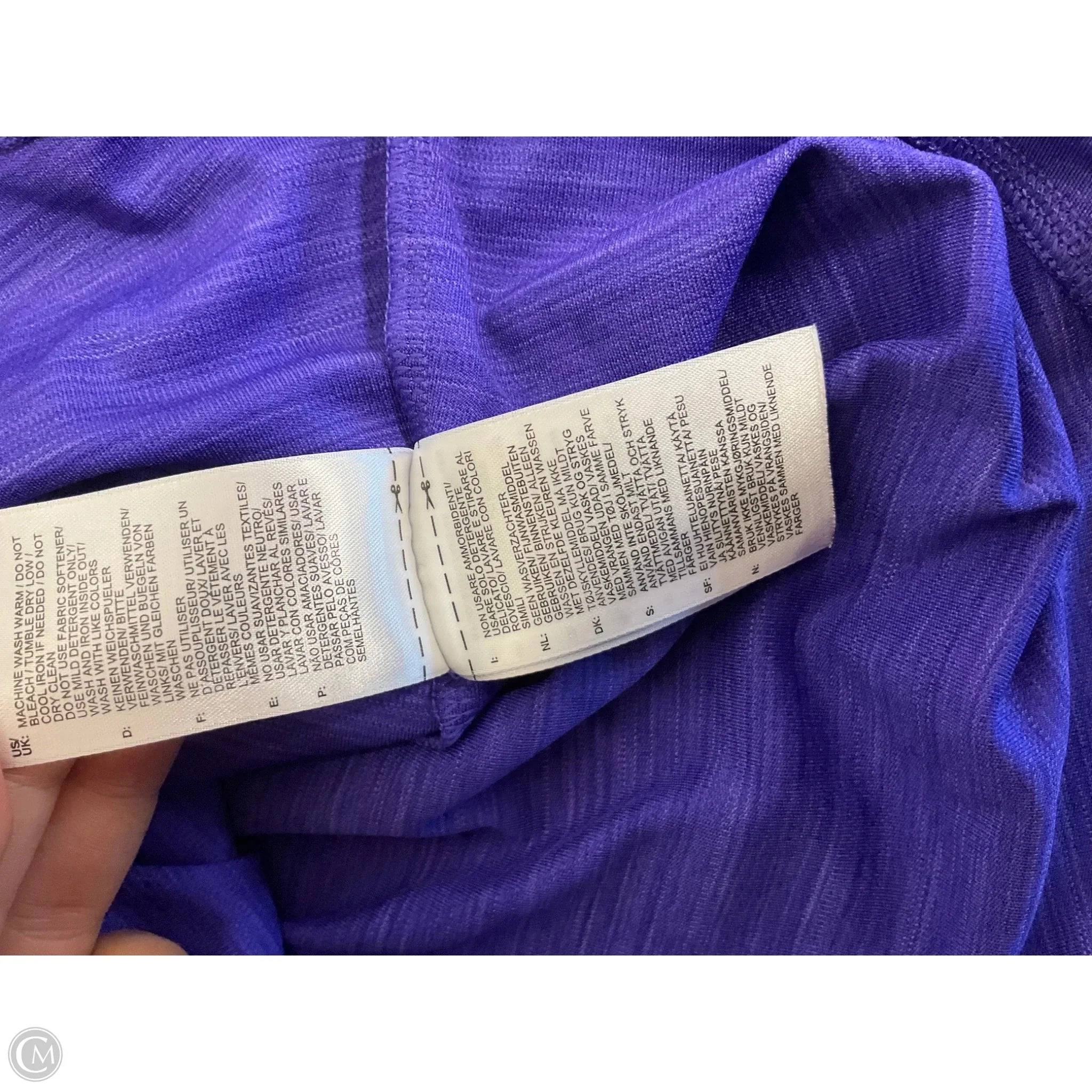 Athletic Top Long Sleeve Hoodie By Adidas In Purple, Size: M