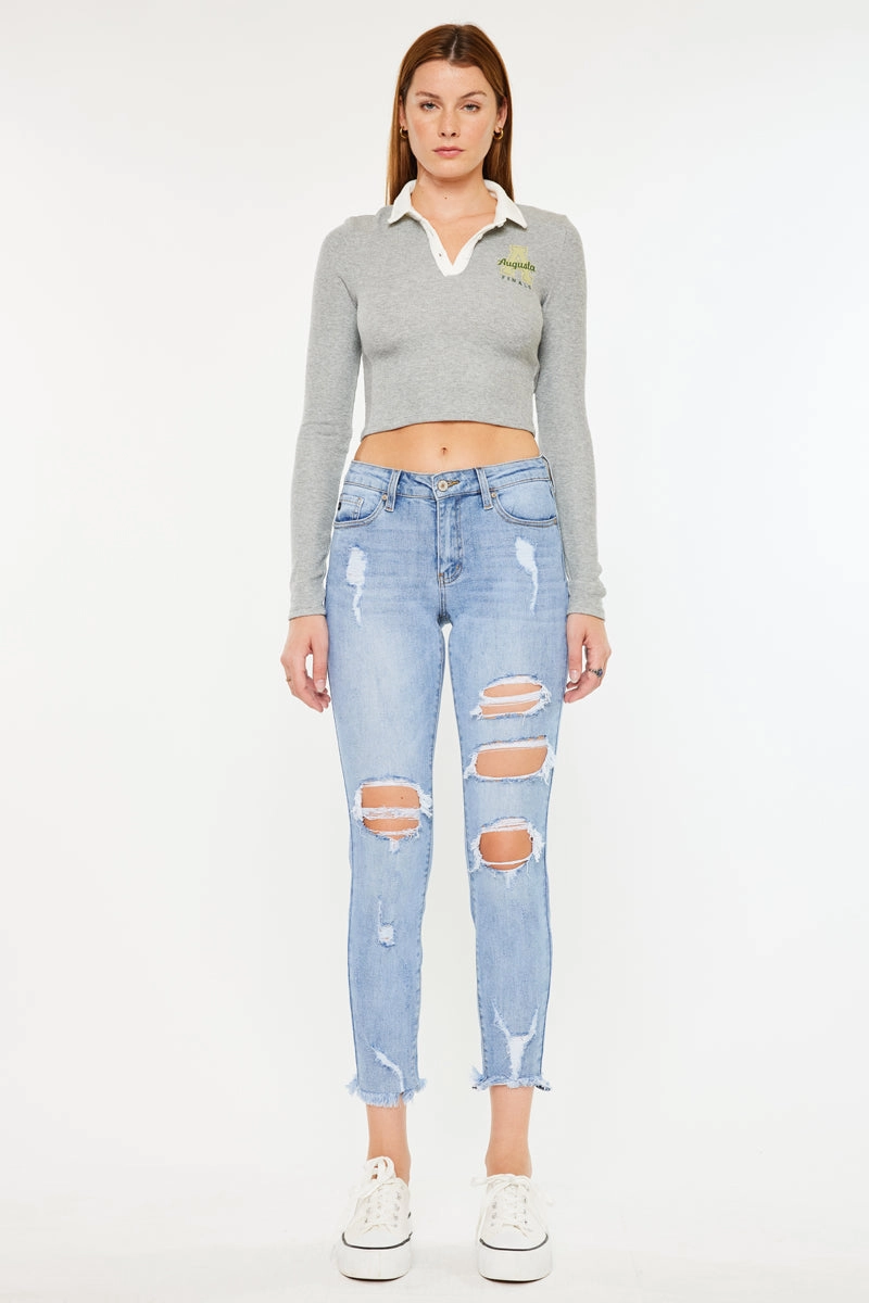 Augustina Mid Rise Ankle Skinny Jeans