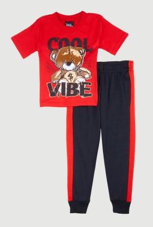 Baby Boys 12-24M Cool Vibe Bear Graphic Tee and Joggers