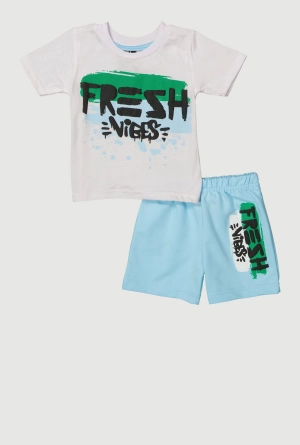 Baby Boys 12-24M Fresh Vibes Graphic Tee and Shorts