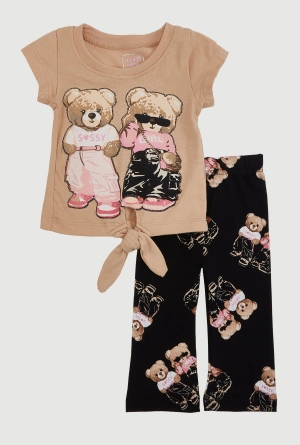 Baby Girls 0-9M Sassy Girl Bears Graphic Tee and Leggings