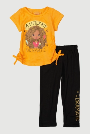 Baby Girls 12-24M A Little Dramatic Glitter Graphic Top and Leggings