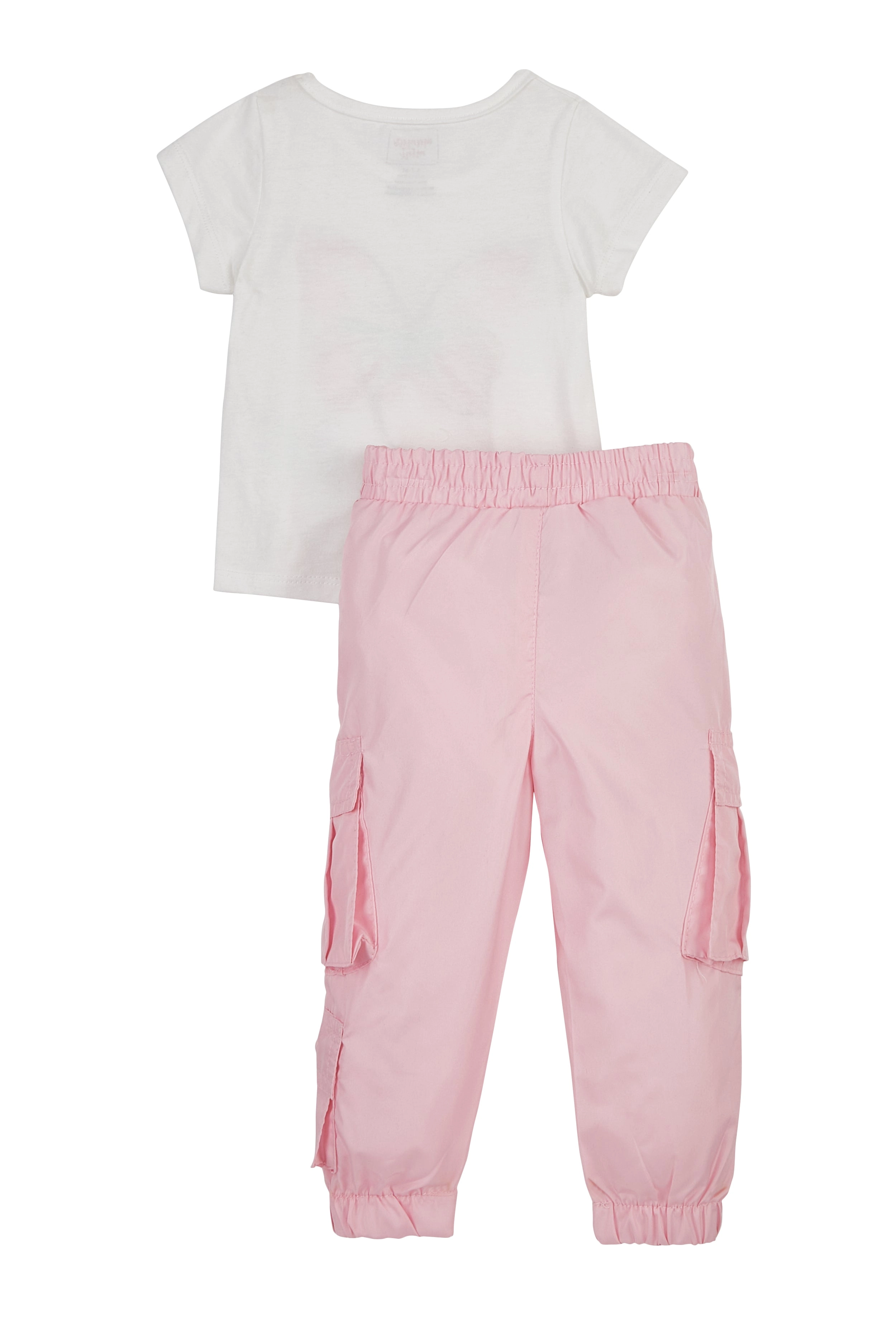 Baby Girls 12-24M Butterfly Tie Front Tee and Cargo Pants