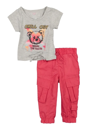 Baby Girls 12-24M Chill Out Bear Tee and Cargo Joggers