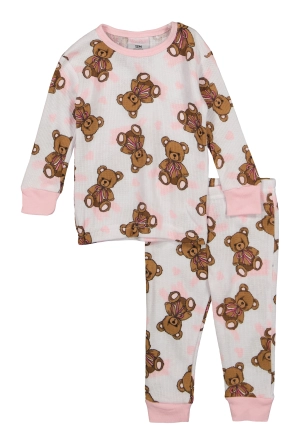 Baby Girls 12-24M Graphic Print Thermal Top and Pants Set